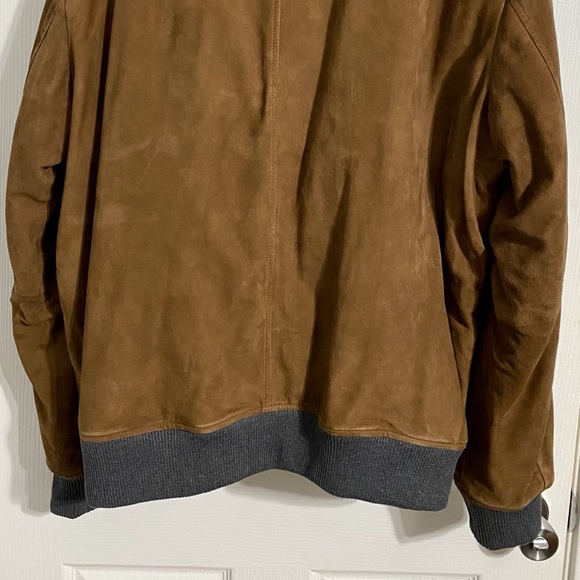 Mango Man Brown Suede Leather Aviator Jacket - Picture 7 of 10